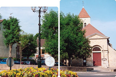 Image en deux parties de la ville de Montsoult